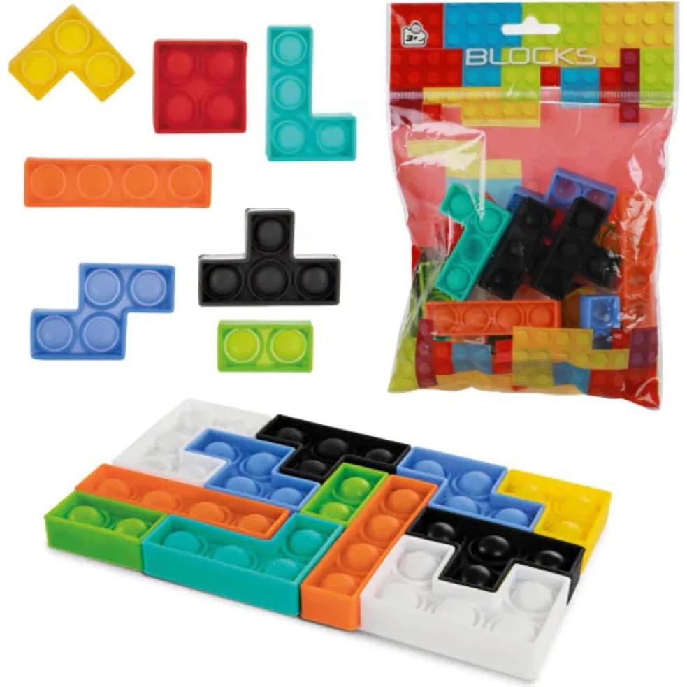 Toi-Toys Bubble Pops Fidget Blocks 16 pezzi in busta