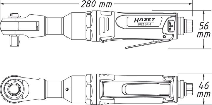 Actual product image HAZET Impact ratchet 9022SR-1 ∙ Square, solid 12.5 mm (1/2 inch) ∙ Powerful pin clutch mechanism (1/2")