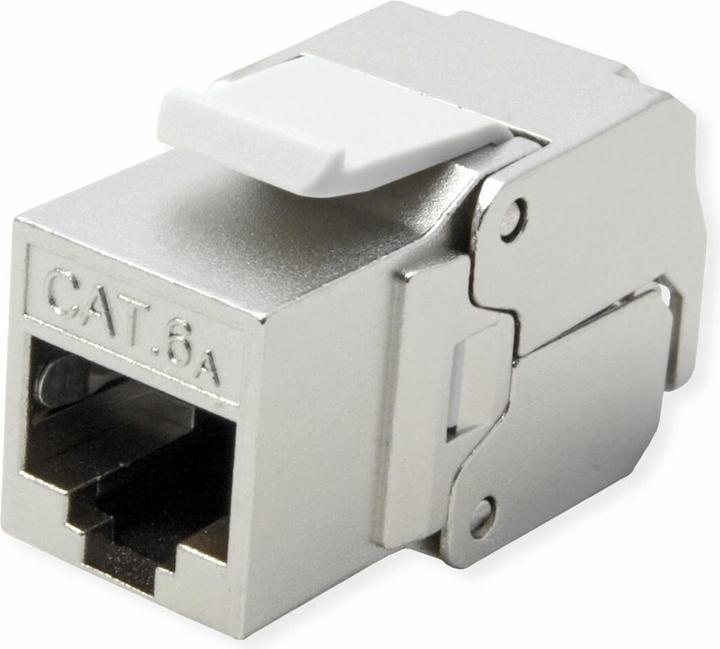 Actual product image Roline Keystone Cat6A/Cl.EA RJ45 shielded toolless silverf. (Keystone module)