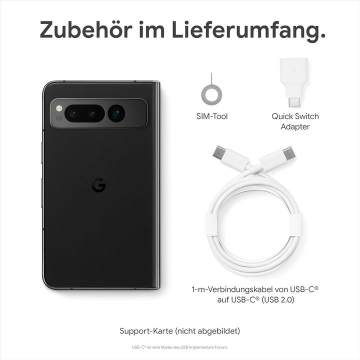 Actual product image Google Pixel Fold 256 GB 5G Porcelain EU (256 GB, Beige, Porcelain white, 7.60", Dual SIM, 5G)