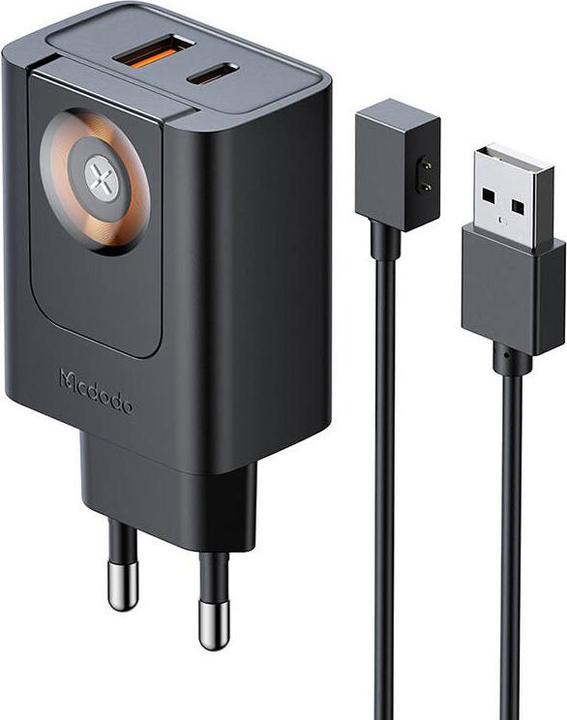 Mcdodo CH-3700 30W 2-in-1 USB-C+A Charger, black (30 W, 3 Ports)