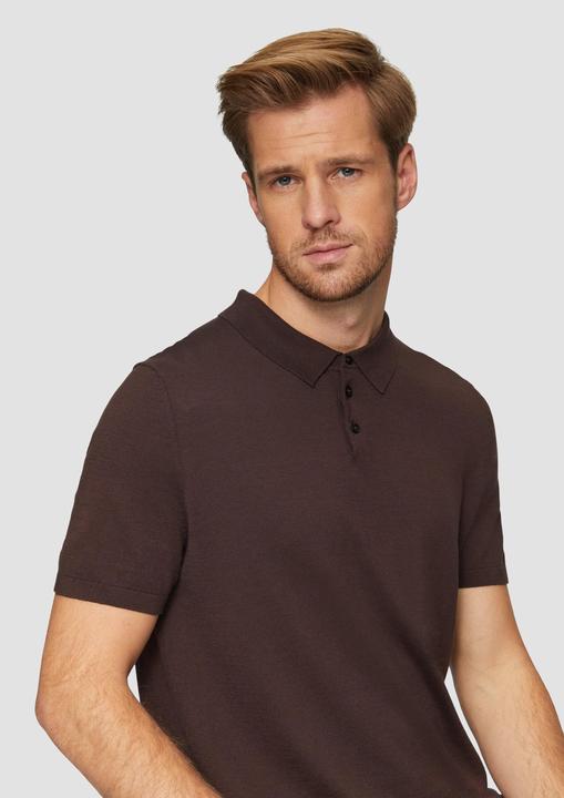 Produktbild s.Oliver Strickpullover Feinstrick-Poloshirt aus Baumwoll-Seide-Mix (M)