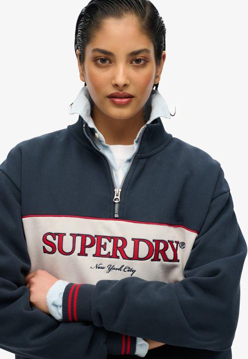 Immagine prodotto Superdry Lockere Country Club Kapuzenjacke mit halblangem Reissverschluss (10XL)