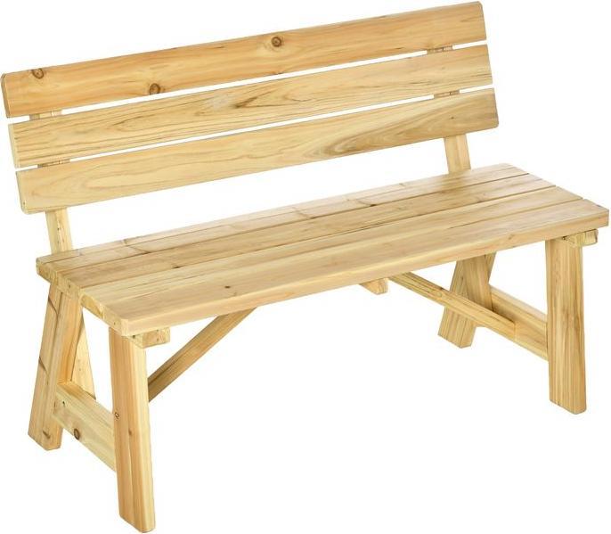 Swisshandel24 Garden bench 2-seater wooden park bench bench up to 220 kg bench patio bench with backrest garden