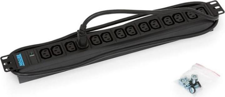 Triton RAB-PD-X09-A1 - 19-Zoll-Steckdosenleiste mit Kontrolllampe, 1 HE