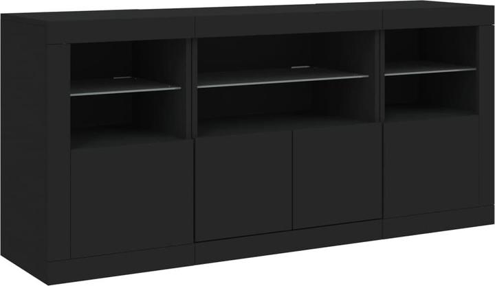 Image du produit vidaXL Buffet avec éclairage LED noir 142,5x37x67 cm,Couleur