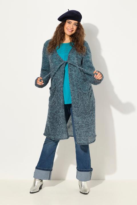 Actual product image Ulla Popken Longline Tie Front Long Sleeve Cardigan (50, 52)