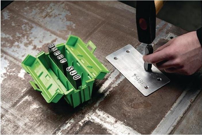 Actual product image Kukko Number punch set 330 9-part numbers 0-9 character height 7 mm in plastic box