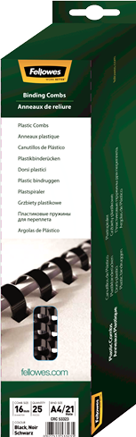 Actual product image Fellowes binding back 16mm, 21 rings