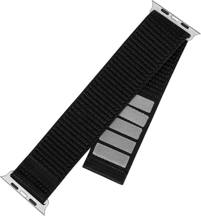 Productafbeelding Fixed Nylon bandje voor Apple Watch 38/40/41 mm, zwart (Nylon, Roestvrij staal)
