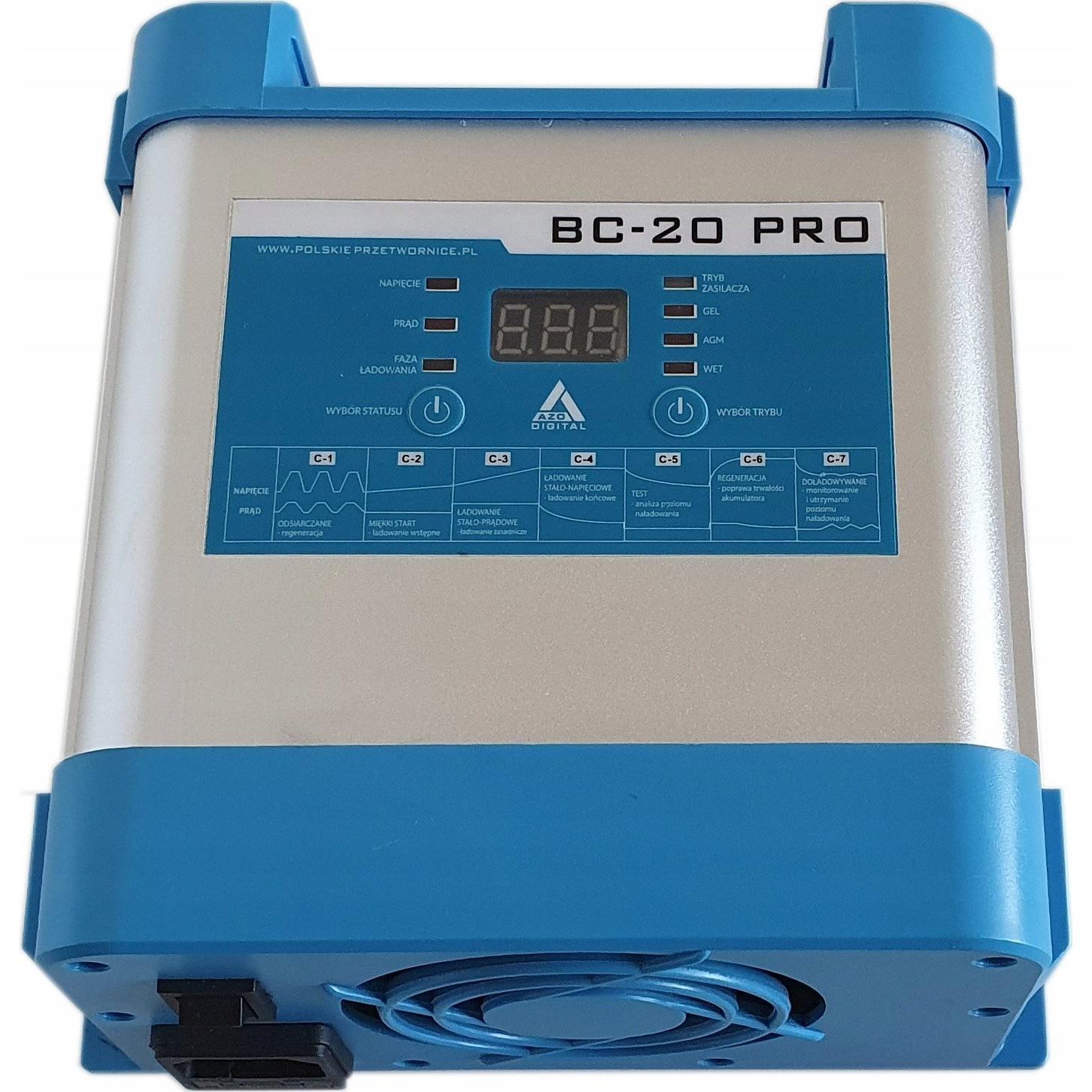 Digital, Cavo di ricarica per auto elettrica, AZO Ładowarka sieciowa 12 V do akumulatorów BC-20 PRO LFP 20A (230V/12V) (20 A)