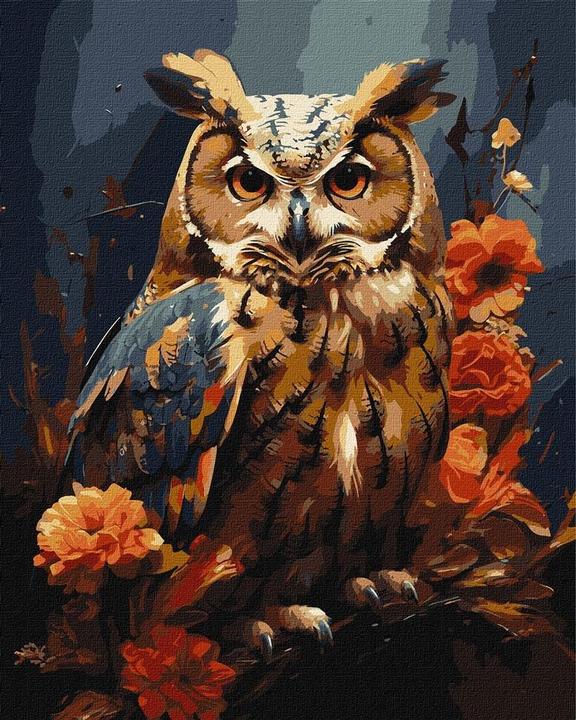 Actual product image Ideyka Painting by numbers - Forest owl 40 x 50 cm