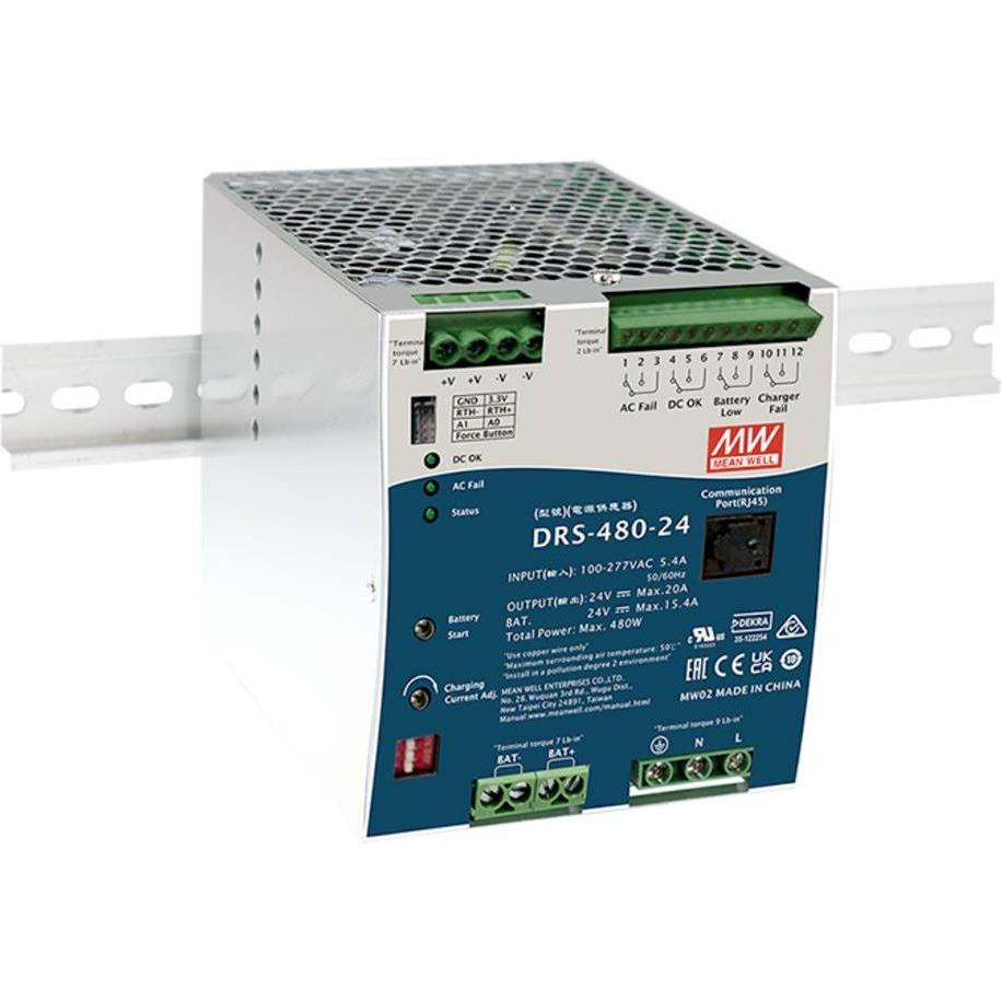 MeanWell, Systemstromversorgung, Mean Well DRS-480-24 Hutschienen-Netzteil (DIN-Rail) 24 V 20 A 480 W Anzahl Aus