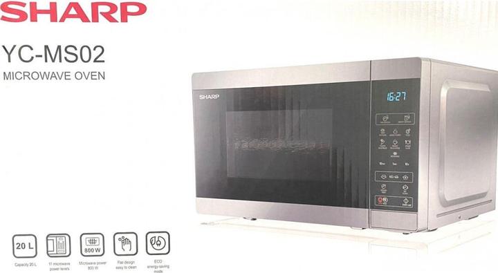 Productafbeelding Sharp Kuchenka mikrofalowa YC-MS02E-S (20 l)