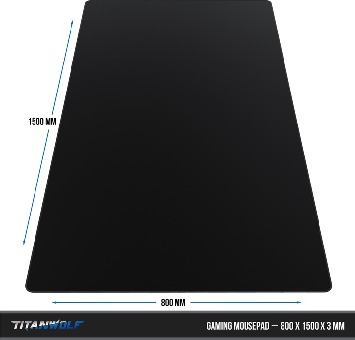 Actual product image Titanwolf Gaming Mouse Pad, XXXL 1500 x 800 x 3 mm Mouse Mat Extra Large / Washable, Black (3XL)