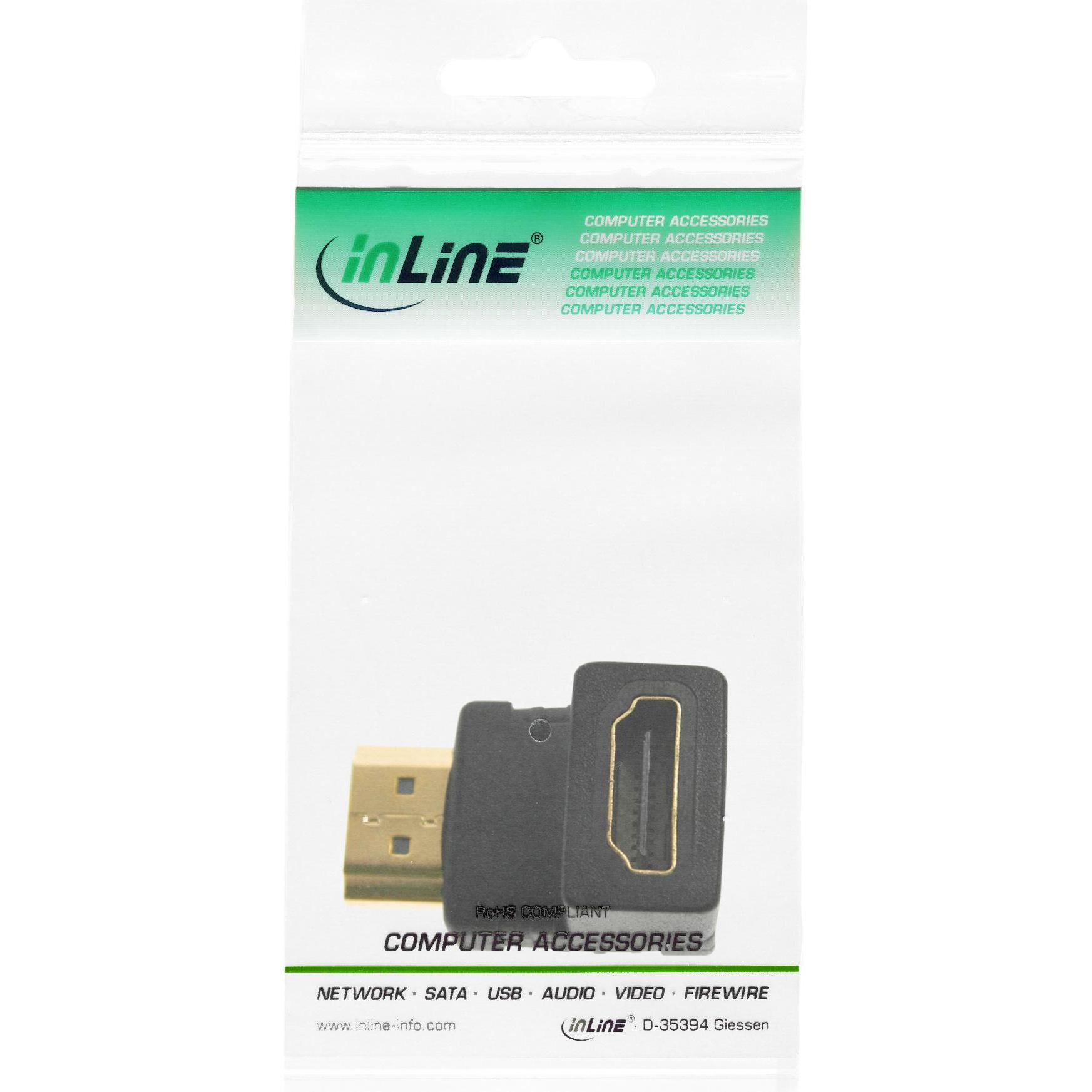 Thumbnail - InLine HDMI Adapter (HDMI), Data + Video Adapter, Schwarz