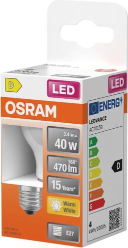 Image du produit Osram LED Leuchtmittel LED Retrofit CLASSIC P 3.4W 827 Frosted E27 Warm weiss 4099854467875 (E27, 470 lm, 6 x)