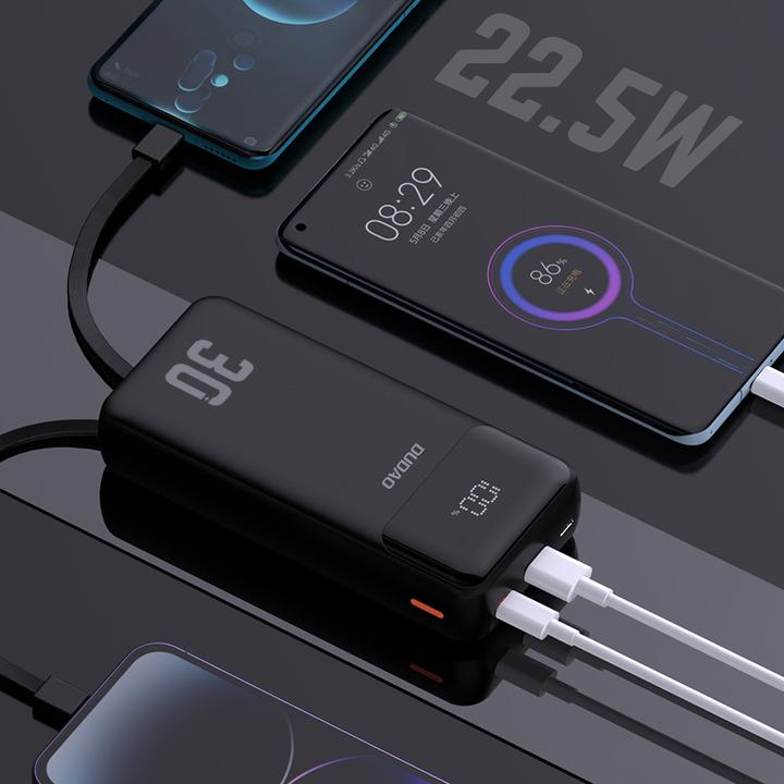 Image du produit Dudao K15Max powerbank 30000mAh 22.5W Black (30000 mAh, 22.50 W)