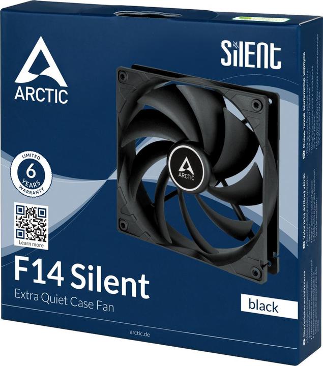 Produktbild Arctic F14 Silent Computergehäuse Ventilator 14 cm Schwarz 1 Stück(e) (140 mm, 1 x)