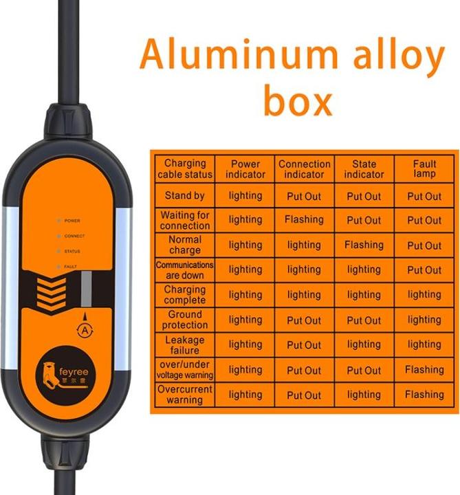 Produktbild Feyree Ladekabel Ladestation Typ 2 (8 / 10A - 230V) - AM-Electrics / Elektroauto (Typ 2, 10 A)