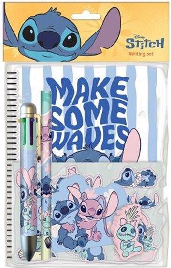 Image du produit Sombo Stitch set écriture (Crayon à papier, Feuille d'autocollants, Gomme, petit bloc-notes de 40 feuilles, Stylo multicolore)