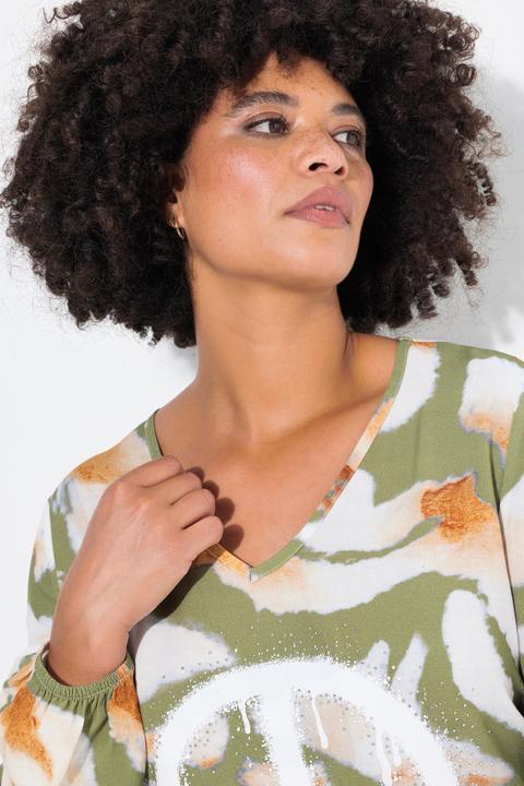 Actual product image Angel of Style A-line tunic with batik pattern and peace sign (42)