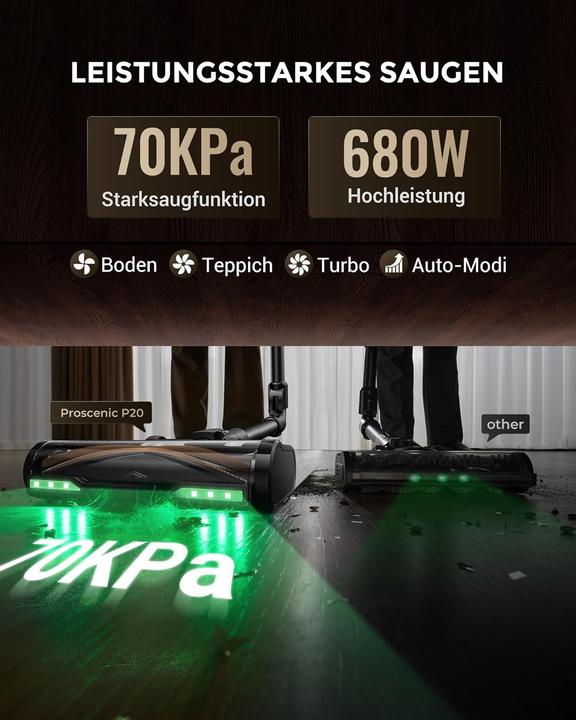 Image du produit Proscenic P20 Akku-Staubsauger mit Wischfunktion