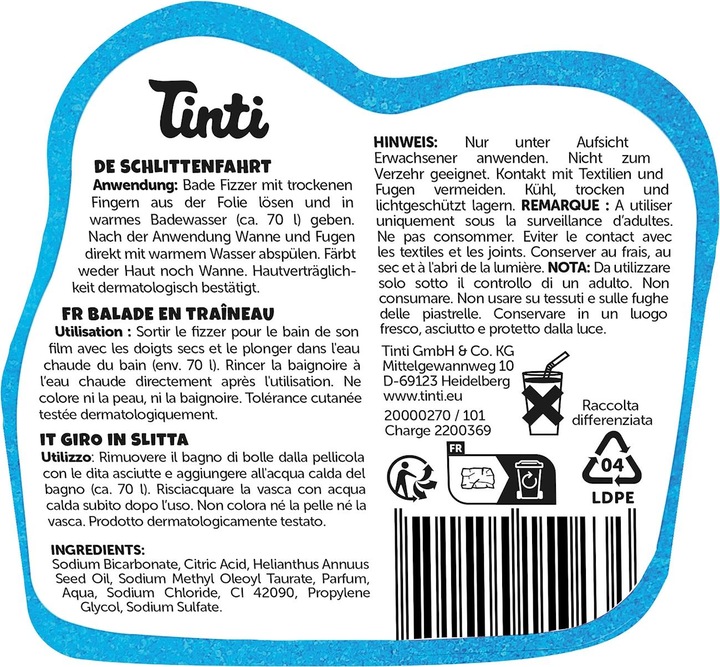 Image du produit Tinti Balade en traîneau Fizzer pour le bain XXL dif MQ