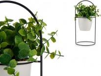 Immagine prodotto Ibergarden pianta a foglie rotonde con base in metallo bianco (30 cm)