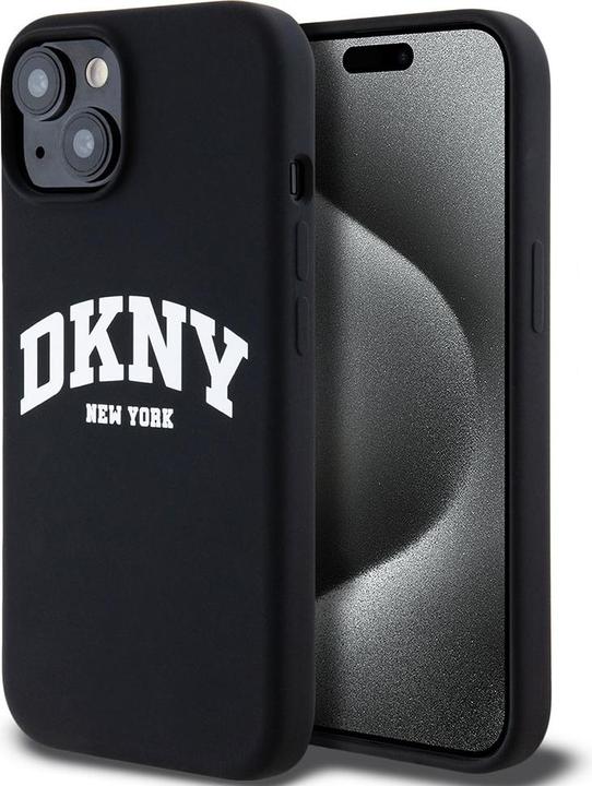 Actual product image DKNY Liquid Silicone Arch Logo MagSafe Case for iPhone 13 Black (Apple iPhone 13)