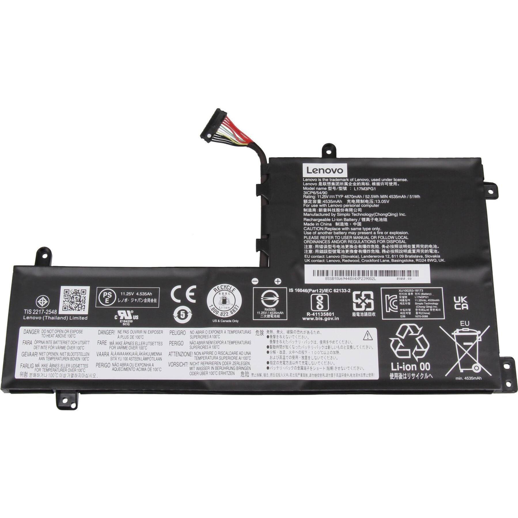 Thumbnail - Lenovo 5B10T30216 (3 Zellen, 4670 mAh), Notebook Akku