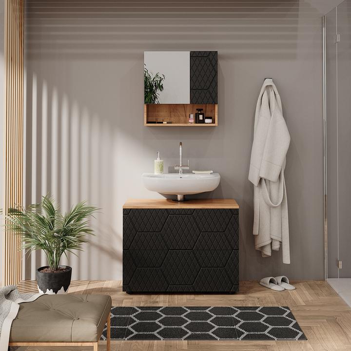 Actual product image Vicco Irma with honeycomb structure/anthracite, 41 x 58.6 cm with 2 drawers (41 x 41 x 58.60 cm)