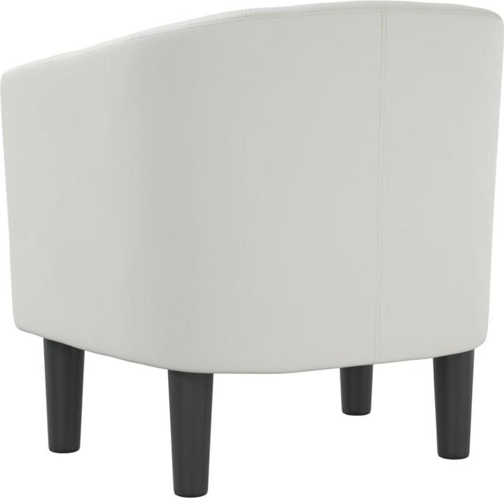 Actual product image vidaXL Clubsessel mit Fusshocker Weiss Kunstleder,Farbe