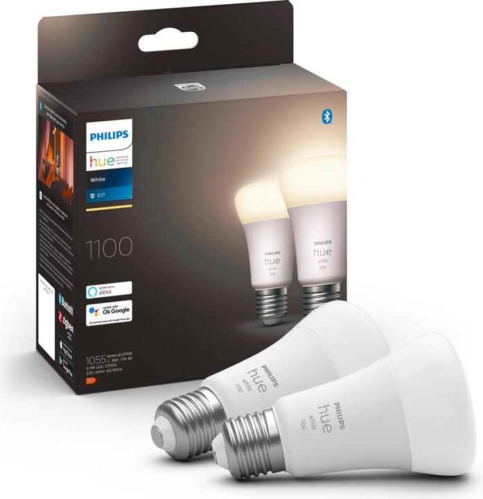 Produktbild Philips Hue White (E27, 9.50 W, 1050 lm, 2 x, F)