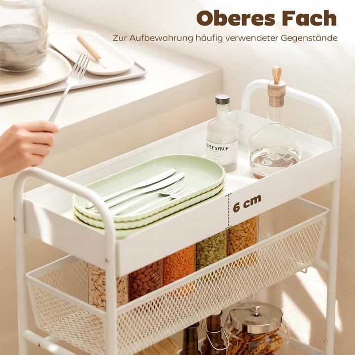 Image du produit Homcom Küchenwagen Metall Weiss