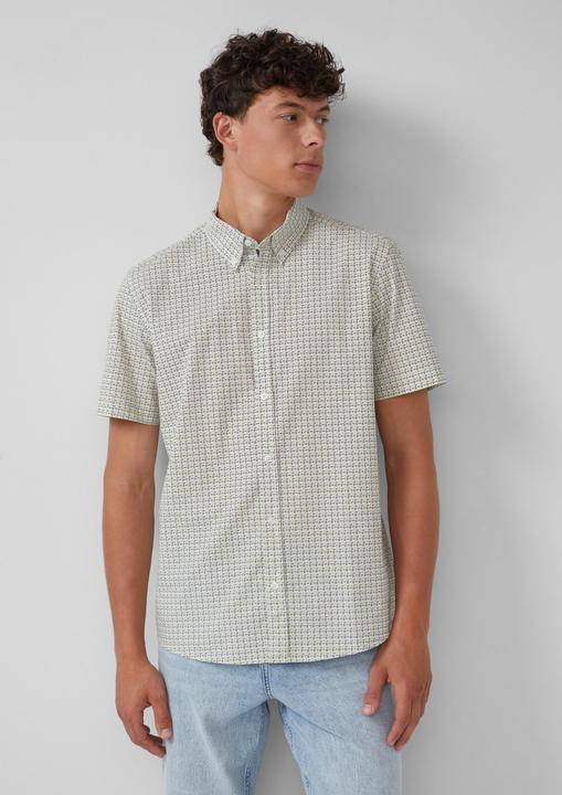 Immagine prodotto s.Oliver Hemd Regular Fit: Gemustertes Kurzarmhemd aus Baumwolle mit Button-Down-Kragen (L, M)