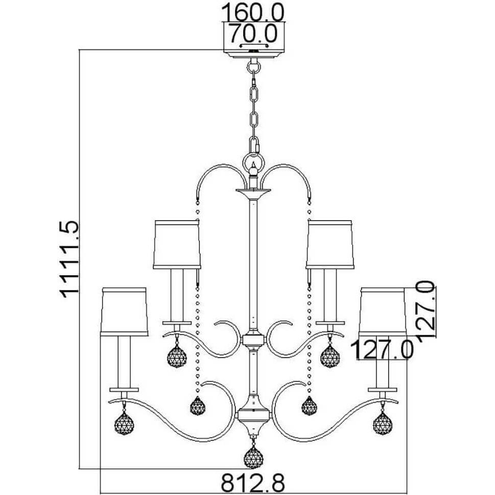 Thumbnail - Elstead Lighting, Kronleuchter, Whitney Kronleuchter E14 9-fach Imperial Silber (81.30 cm)