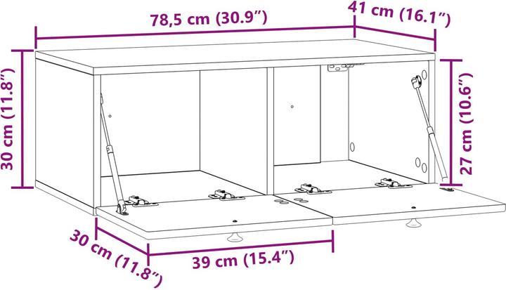 Produktbild vidaXL TV-Schränk (78.50 x 30 x 41 cm)