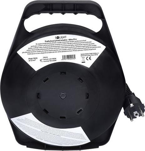 Produktbild Olight Solight predlžovací prívod na bubne, 4 zásuvky, 10m, čierny kábel, 3x 1.0mm2 (10 m, 1 mm²)