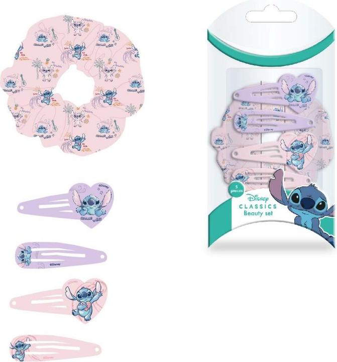 Immagine prodotto Cerdá Set di bellezza di accessori per capelli Disney Stitch per bambine, il set include 4 spille per (Elastico per capelli)