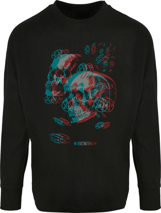 Produktbild Merchcode HIM - 3D Skulls and heartagrams Oversize Longsleeve - 197979 (M)