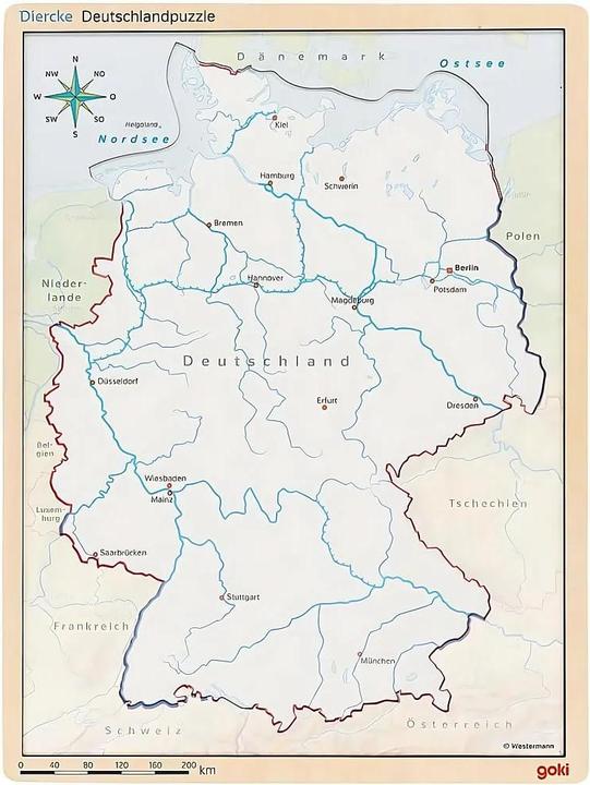 Productafbeelding Goki Schichtenpuzzle Deutschland (98 onderdelen)