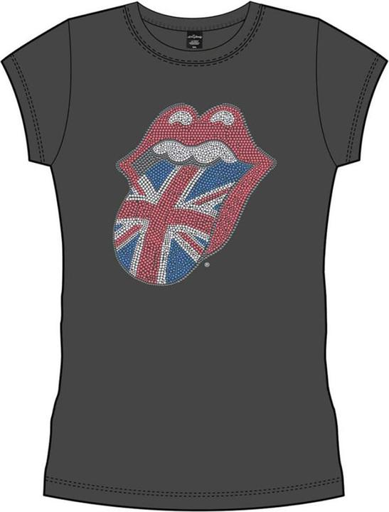 Produktbild The Rolling Stones Classic UK Tongue (Grey, Diamante) (Girlie) (XL)