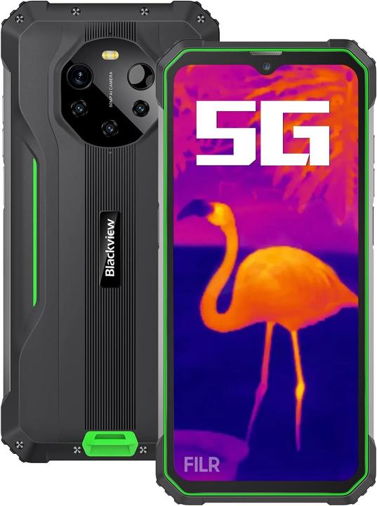 Immagine prodotto Blackview BL8800 Pro 5G (FLIR - Display da 6,58" - 128 GB, 8 GB RAM) Verde (128 GB, Verde, Vert, 6.58", 5G)