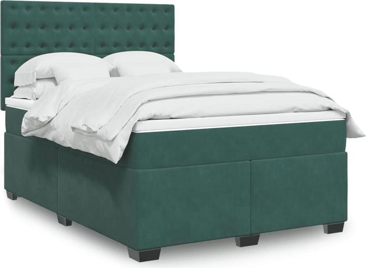 Produktbild vidaXL Bo x springbett mit Matratze 160 x 200 cm Samt (160 x 200 cm)