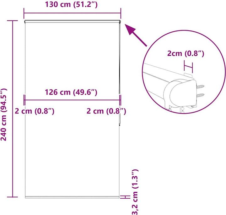 Produktbild vidaXL Duschrollo (130 x 240 cm)