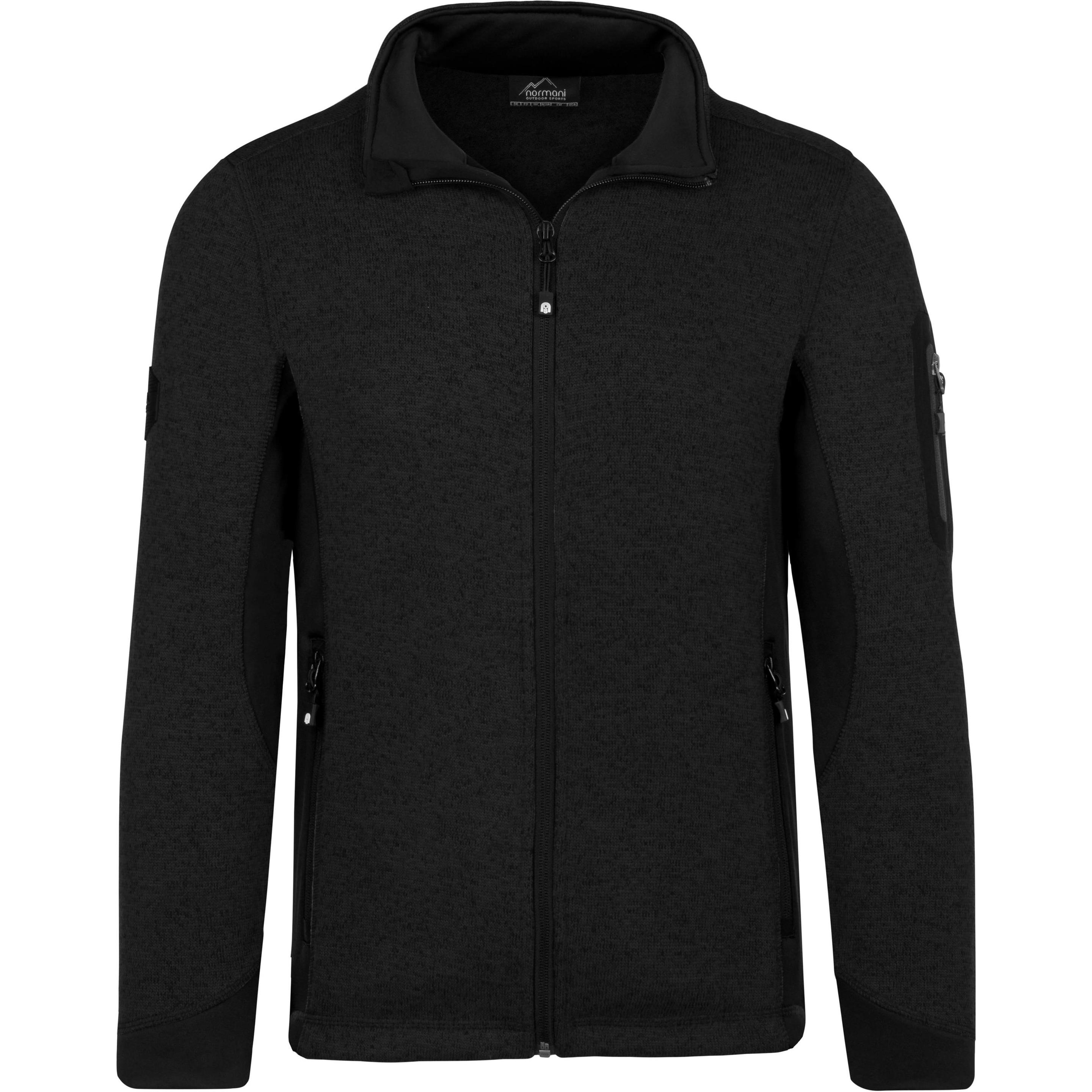 Normani, Herren, Jacke, Herren Strick-Fleecejacke Wapusk (M), Schwarz, M