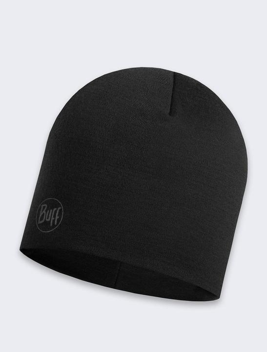 Actual product image Buff Merino Thermal Hat Solid Black