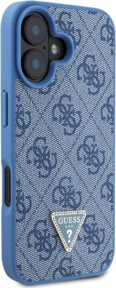 Actual product image Guess GUHCP16SP4TDSCPB iPhone 16 6.1" niebieski/blue hardcase Leather Metal Logo Strass Crossbody