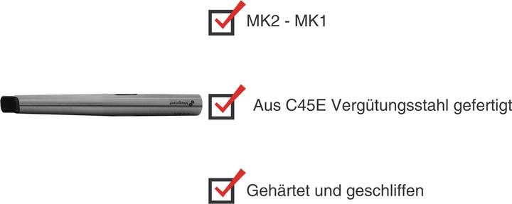 Produktbild Paulimot Verlängerungshülse MK2 (aussen) – MK1 (innen)